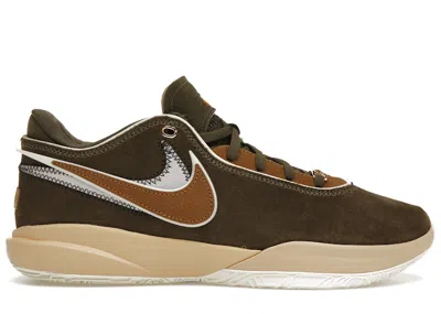 Pre-owned Nike Men's  Lebron 20 Sneakers In Oive Green/olive Green/beige In Multi