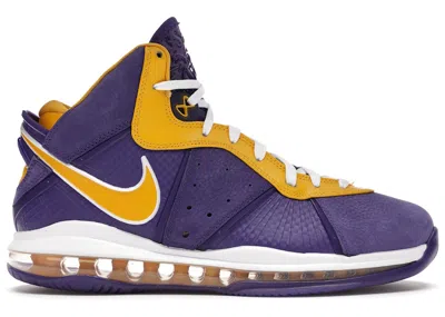Pre-owned Nike Men's  Lebron 8 Lakers Sneakers In Court Purple/university Gold