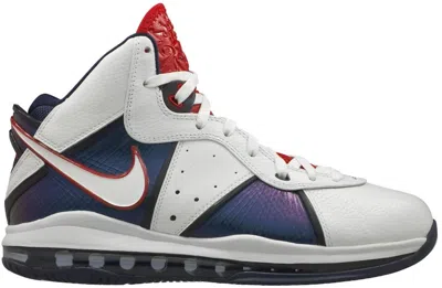 Pre-owned Nike Men's  Lebron 8 Veterans Day Sneakers In White/midnight Navy Blue In Multi