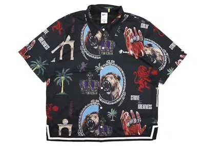 Pre-owned Nike Men's  Lebron James Strive For Greatness Button Shirt In Black