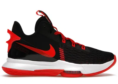 Pre-owned Nike Men's  Lebron Witness 5 Bred Sneakers In Black/university Red/white