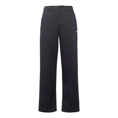 Nike Men's  Life Solid Color Logo Printing Loose Straight Casual Pants/trousers Black