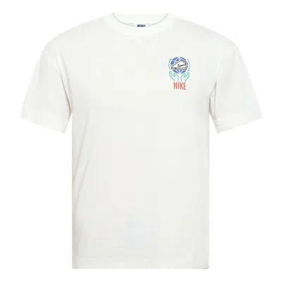 Nike Men's  Logo Alphabet Breathable Printing Short Sleeve White T-shirt