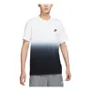 Nike Men's  Logo Printing Gradient Casual Sports Round Neck Short Sleeve White T-shirt