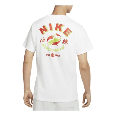 Nike Men's  Logo Printing Sports Short Sleeve White T-shirt