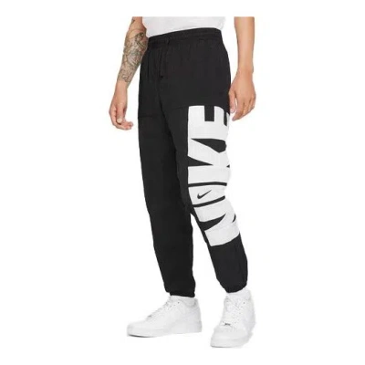 Nike Men's  Logo Printing Training Woven Breathable Bundle Feet Sports Pants/trousers/joggers Black