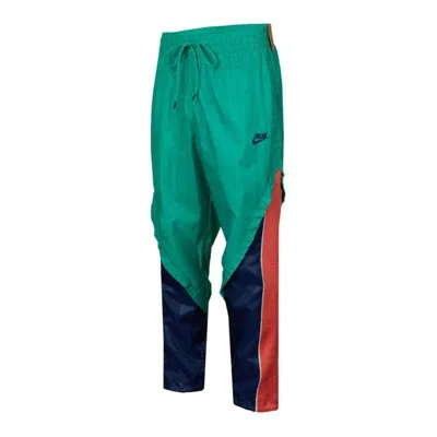 Nike Men's  Logo Splicing Contrasting Colors Training Sports Pants/trousers/joggers Green