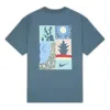 Nike Men's  Loose Alphabet Logo Geometry Pattern Printing Sports Short Sleeve Gray Green T-shirt In Blue