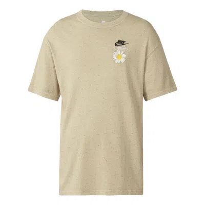 Nike Men's  Loose Knit Retro Daisy Printing Short Sleeve T-shirt In Neutral