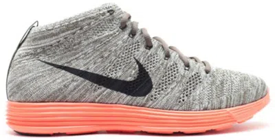 Pre-owned Nike Men's  Lunar Flyknit Chukka Total Crimson Sneakers In Tarp Green/black/sail In Multi