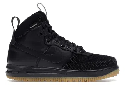 Pre-owned Nike Men's  Lunar Force 1 Duckboot Gum Sneakers In Black/metallic Silver