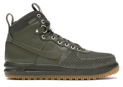 Pre-owned Nike Men's  Lunar Force 1 Duckboot Gum Sneakers In Medium Olive/gum Light Brown/cargo Khaki In Multi