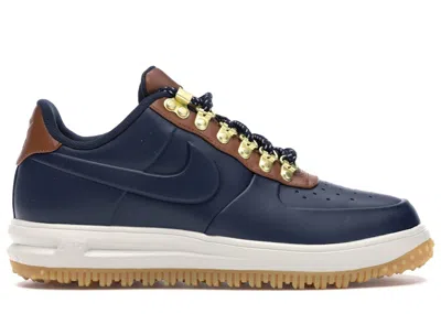 Pre-owned Nike Men's  Lunar Force 1 Duckboot Low Sneakers In Obsidian/saddle Brown/light Bone