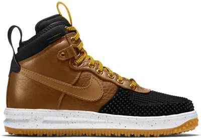 Pre-owned Nike Men's  Lunar Force 1 Duckboot Sneakers In Black/light British Tan/gold Dart In Multi