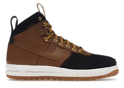 Pre-owned Nike Men's  Lunar Force 1 High Duckboot Sneakers In Ale Brown/black/gold Tone In Multi