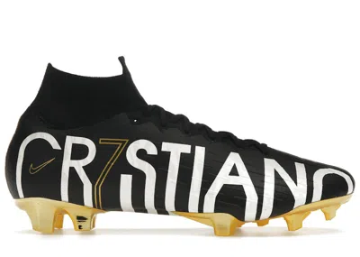 Pre-owned Nike Men's  Mercurial Superfly 6 Elite Cr7 Fg Cristiano Ronaldo Gold Sneakers In Black/vivid Gold