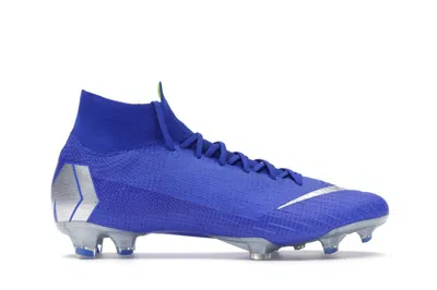 Pre-owned Nike Men's  Mercurial Superfly 6 Elite Fg Sneakers In Racer Blue/black/metallic Silver