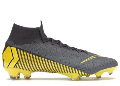 Pre-owned Nike Men's  Mercurial Superfly 6 Elite Fg Sneakers In Thunder Grey/dark Grey/yellow