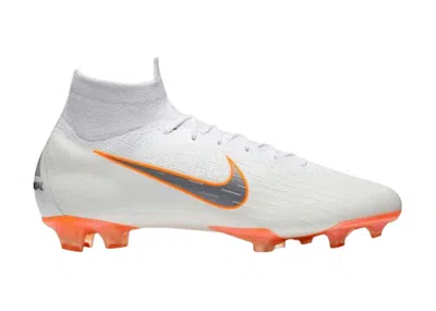 Pre-owned Nike Men's  Mercurial Superfly 6 Elite Fg Sneakers In White/total Orange