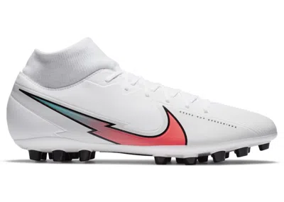Pre-owned Nike Men's  Mercurial Superfly 7 Academy Ag Flash Crimson Sneakers In White/photon Dust/hyper Jade