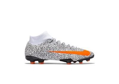 Pre-owned Nike Men's  Mercurial Superfly 7 Academy Cr7 Safari Mg Sneakers In White/black/total Orange