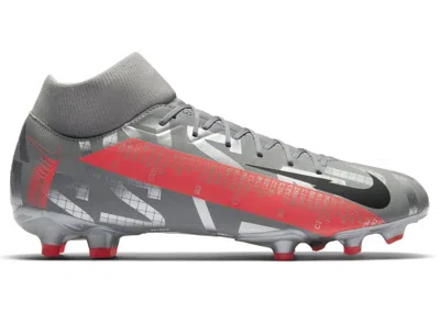 Pre-owned Nike Men's  Mercurial Superfly 7 Academy Mg Metallic Grey Crimson Sneakers In Metallic Bomber Grey/pa