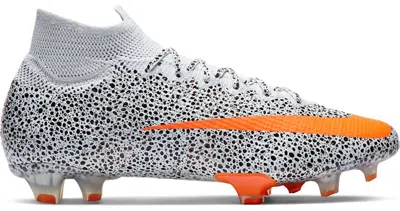 Pre-owned Nike Men's  Mercurial Superfly 7 Elite Cr7 Fg Safari Sneakers In White/black/total Orange
