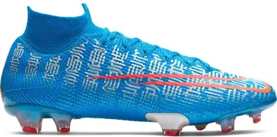 Pre-owned Nike Men's  Mercurial Superfly 7 Elite Cr7 Fg Sneakers In Blue Hero/total Orange/white