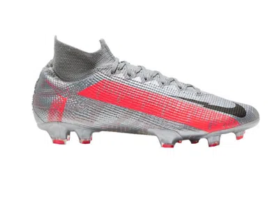 Pre-owned Nike Men's  Mercurial Superfly 7 Elite Fg Sneakers In Metallic Bomber Grey/particle Grey/laser Crimso In Multi