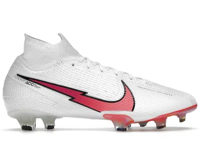 Pre-owned Nike Men's  Mercurial Superfly 7 Elite Fg Sneakers In White/hyper Jade/flash Crimson