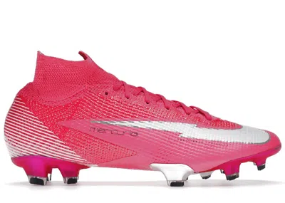 Pre-owned Nike Men's  Mercurial Superfly 7 Elite Mbappe Rose Fg Sneakers In Pink Blast/black/white