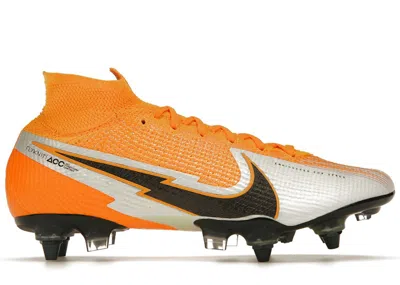 Pre-owned Nike Men's  Mercurial Superfly 7 Elite Sgpro Anticlog Traction Sneakers In Laser Orange/white In Multi