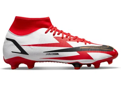 Pre-owned Nike Men's  Mercurial Superfly 8 Academy Cr7 Mg Sneakers In Chile Red/white/total Orange In Multi