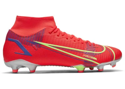 Pre-owned Nike Men's  Mercurial Superfly 8 Academy Mg Sneakers In Bright Crimson/indigo Burst/white In Multi
