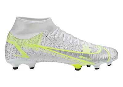 Pre-owned Nike Men's  Mercurial Superfly 8 Academy Mg Sneakers In White/metallic Silver/volt