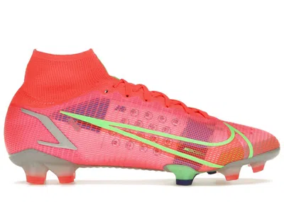 Pre-owned Nike Men's  Mercurial Superfly 8 Elite Fg Sneakers In Bright Crimson/indigo Burst/white