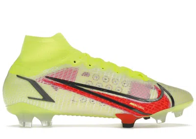 Pre-owned Nike Men's  Mercurial Superfly 8 Elite Fg Sneakers In Volt/black/bright Crimson In Multi
