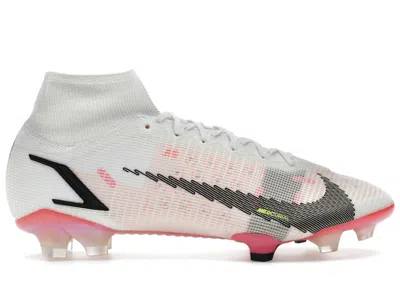 Pre-owned Nike Men's  Mercurial Superfly 8 Elite Fg Sneakers In White/bright Crimson/pink Blast