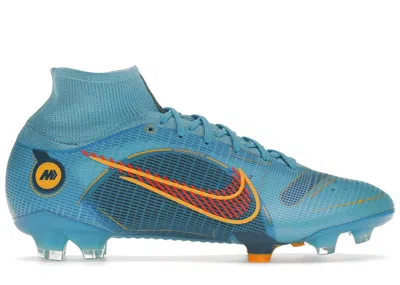 Pre-owned Nike Men's  Mercurial Superfly 8 Fg Blueprint Pack Sneakers In Chlorine Blue/marina/laser Orange