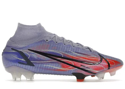 Pre-owned Nike Men's  Mercurial Superfly 8 Fg Kylian Mbappe Flames (clear Sole) Sneakers In Light Thistle/indig