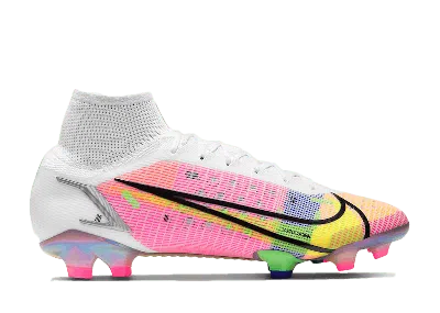 Pre-owned Nike Men's  Mercurial Superfly 8 Fg Sneakers In White/dark Raisin/rage Green In Multi