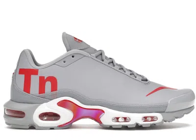 Pre-owned Nike Men's  Mercurial Tn Sneakers In Wolf Grey/speed Red/white