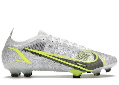 Pre-owned Nike Men's  Mercurial Vapor 14 Elite Fg Sneakers In White/metallic Silver/volt In Multi