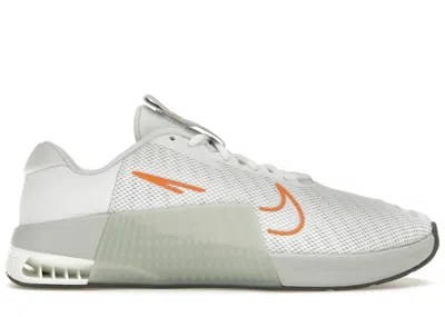 Pre-owned Nike Men's  Metcon 9 Bright Madarin Sneakers In White/light Silver/bright Mandarin In Multi