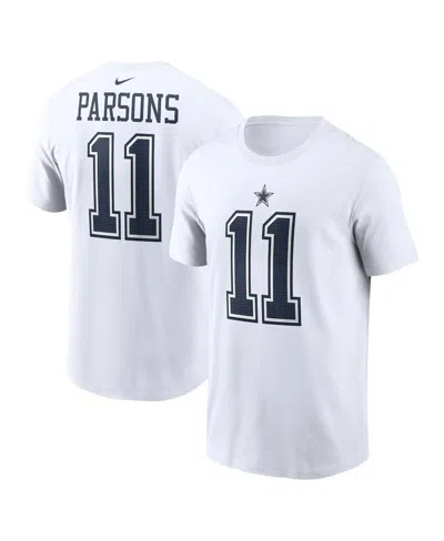 Nike Men's  Micah Parsons White Dallas Cowboys Player Name And Number T-shirt