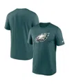 Nike Midnight Green Philadelphia Eagles Left End Run Slub Performance T-shirt In Midnight Green