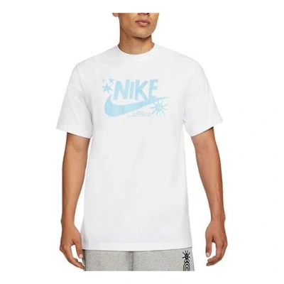 Nike Men's  Minimalistic Alphabet Logo Printing Round Neck Sports Short Sleeve White T-shirt