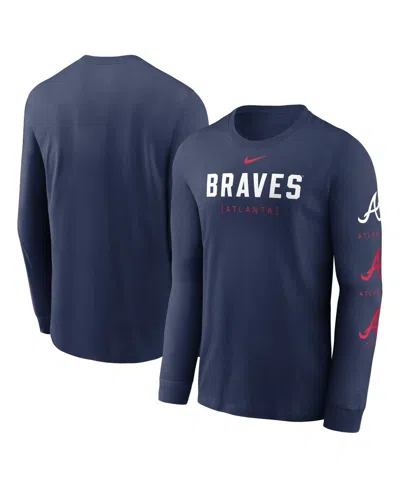 Nike Men's  Navy Atlanta Braves Repeater Long Sleeve T-shirt