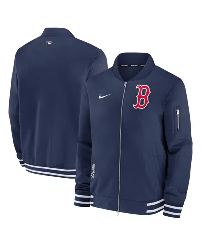 Nike Boston Red Sox Authentic Collection  Men's Mlb Full-zip Bomber Jacket In Blue
