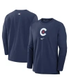 NIKE MEN'S NIKE NAVY CHICAGO CUBS AUTHENTIC COLLECTION CITY CONNECT PLAYER TRI-BLEND PERFORMANCE PULLOVER